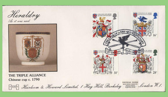G.B. 1984 Heraldry set on Havering First Day Cover, College of Arms. London EC4