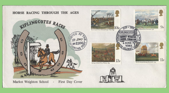 G.B. 1979 Horse Racing set on official M W School First Day Cover, Kiplingcotes