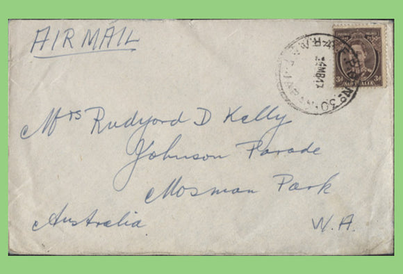 Australia 1947 KGVI 3d on cover with Australian Forces in Japan cancel