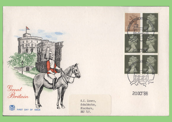 G.B. 1986 £1 discount Booklet pane Stuart First Day Cover, Windsor