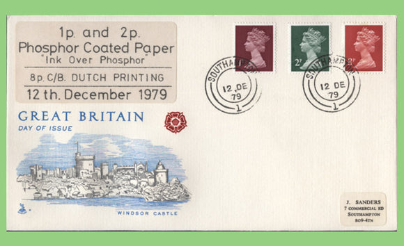 G.B. 1979 1p & 2p PCP + 8p Enschede Mercury First Day Cover, Southampton