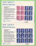 G.B. 1972 Wedgwood Booklet Pane set on four Wessex First Day Covers, Southampton