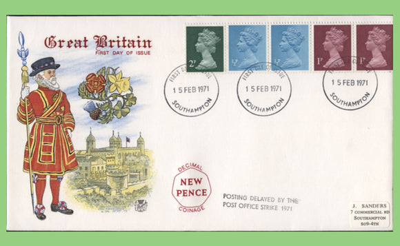 G.B. 1971 Coil definitive on  Stuart First Day Cover, Southampton with Strike cachet