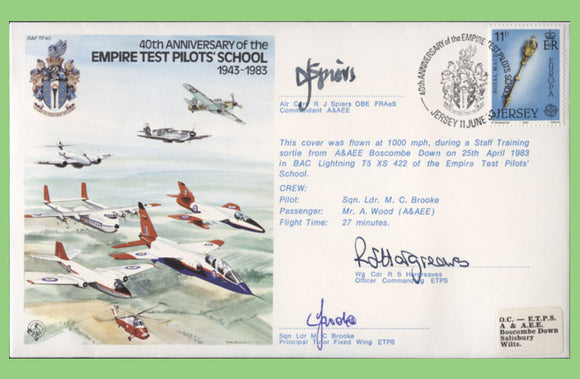 Jersey 1984 RAF Test Pilot series, Flown & Certified, RAF TP 40, multi signed