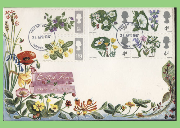 G.B. 1967 Flowers set on u/a Connoisseur First Day Cover, Fareham