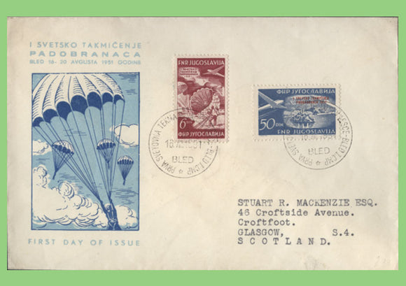 Yugoslavia 1951 Air set on First Day Cover
