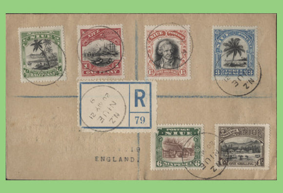 Niue 1920 set of six values on neat registered cover
