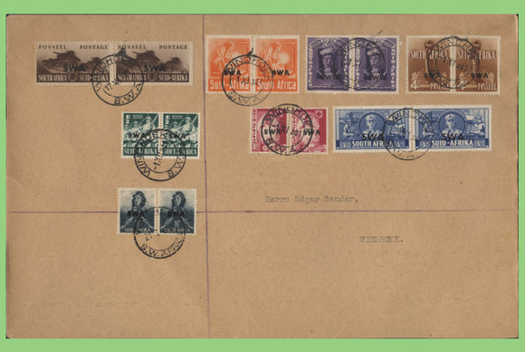 South West Africa 1941 overprint set of 8 pairs on First Day Cover