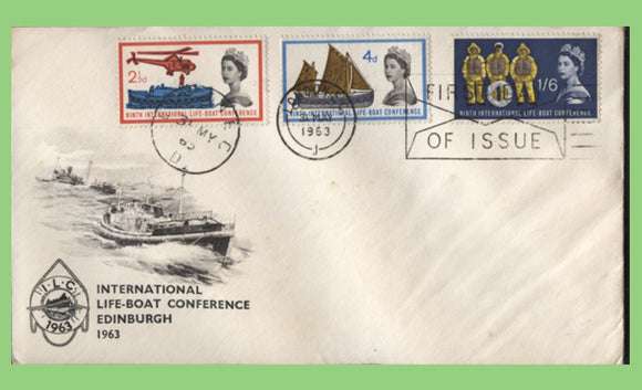 G.B. 1963 International Lifeboat set on First Day Cover, London FDI