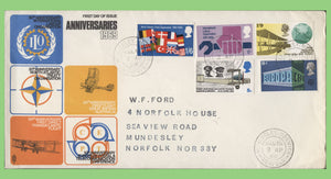 G.B. 1969 General Anniversaries set on Trident First Day Cover, Norwich