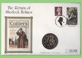 G.B. 1995 set of five 'Sherlock Holmes' Crown Coin First Day Covers