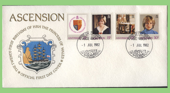 Ascension 1982 Royalty, Princess Diana set on First Day Cover