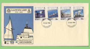 Ascension 1984 Lloyds List set on First Day Cover