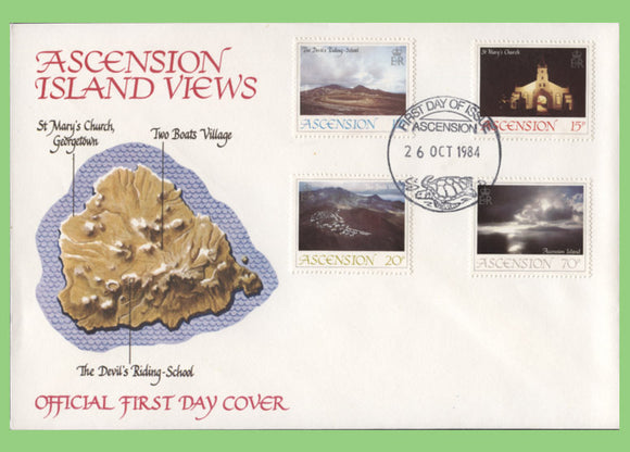 Ascension 1984 Island Views set on First Day Cover