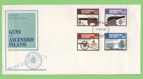 Ascension 1985 Guns / Cannons set on First Day Cover