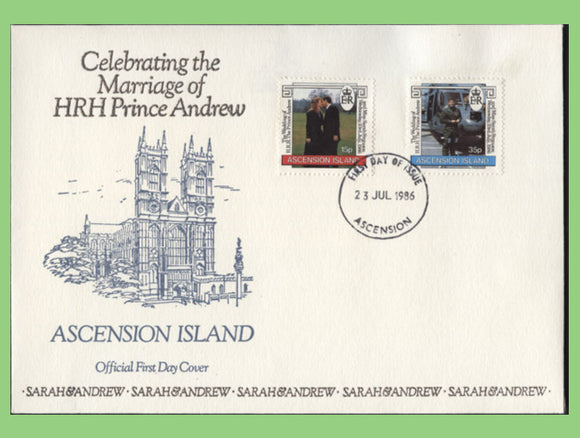 Ascension 1986 Royal Wedding set on First Day Cover