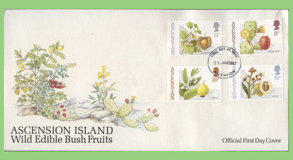 Ascension 1987 Wild Edible Bush Fruits set on First Day Cover