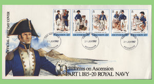Ascension 1987 Royal Navy Uniforms set on First Day Cover