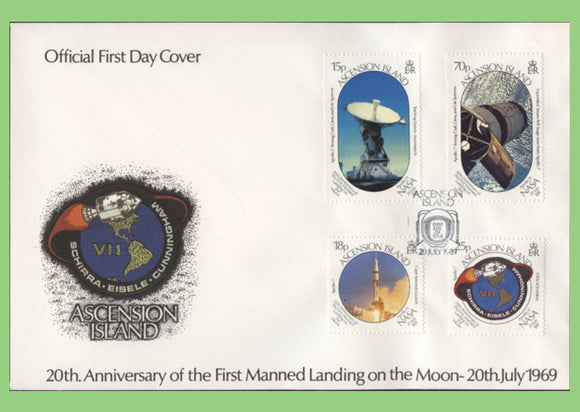 Ascension 1989 20th Anniversary of Moon Landing set on First Day Cover