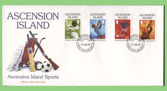 Ascension 1998 Sports set on First Day Cover