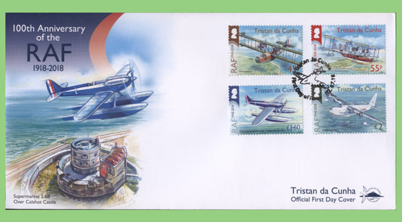 Tristan da Cunha 2018 100th Anniversary of the RAF set on First Day Cover