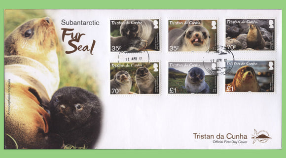 Tristan da Cunha 2017 Sub Antarctic Fur Seals set on First Day Cover