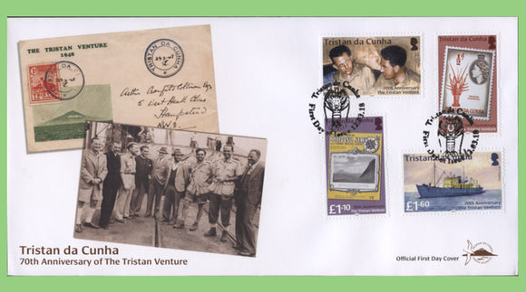 Tristan da Cunha 2017 70th Anniversary of Tristan Venture set on First Day Cover