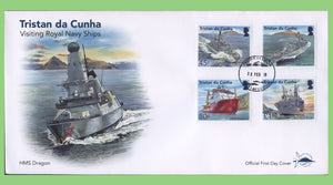 Tristan da Cunha 2017 Visiting Royal Navy Ships set on First Day Cover