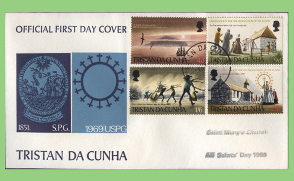 Tristan da Cunha 1969 Propagation of the Bible set on First Day Cover