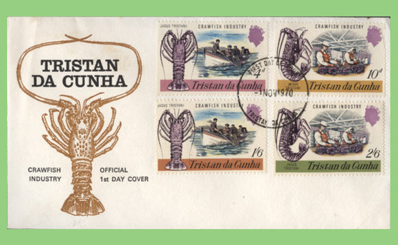Tristan da Cunha 1970 Crawfish Industry set on First Day Cover