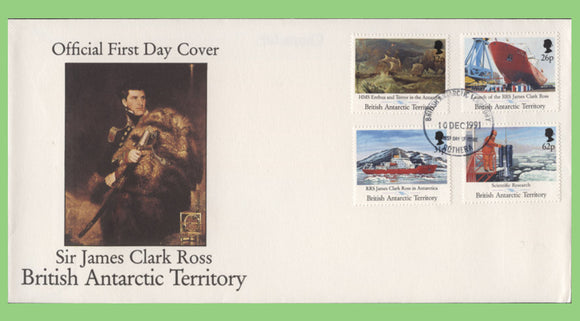 British Antarctic Territory 1991 Sir James Clark Ross set on First Day Cover. Rothera