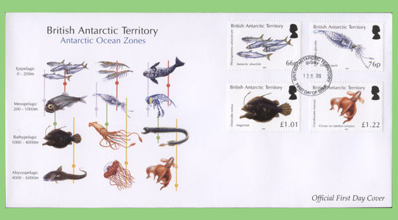 British Antarctic Territory 2016 Marine Life set on First Day Cover. Signy