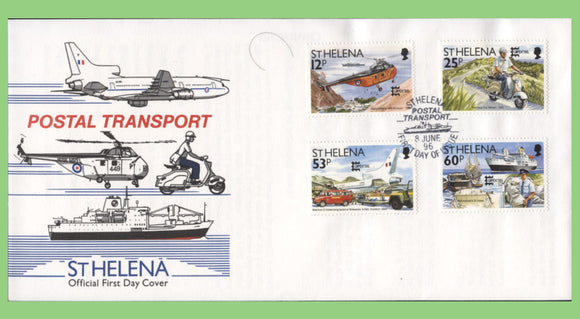 St Helena 1996 Postal Transport set on First Day Cover