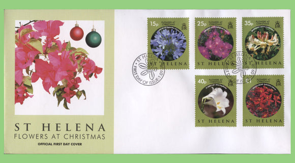 St Helena 2008 Flowers at Christmas set on First Day Cover