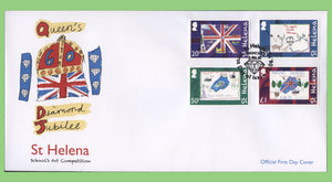 St Helena 2012 QEII Diamond Jubilee, Children's paintings set on First Day Cover