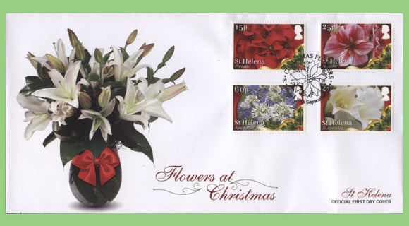 St Helena 2017 Christmas Flowers set on First Day Cover