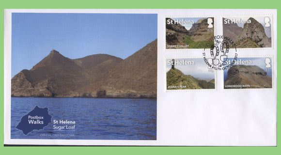 St Helena 2017 Postbox Walks, Mountain Views set on First Day Cover