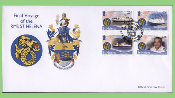 St Helena 2018 Final Voyage of RMS St Helena set on First Day Cover