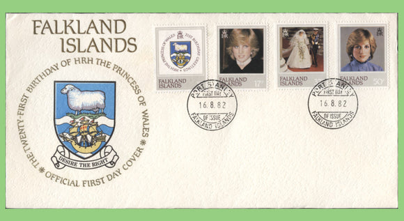 Falkland Islands 1982 Princess Diana 21st Birthday set First Day Cover