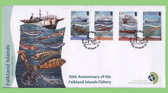 Falkland Islands 2017 30th Anniversary of Falklands Fisheries set on First Day Cover, Fox Bay