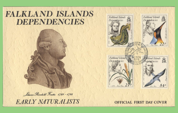 Falkland Island Dependencies 1985 Early Naturalists set on First Day Cover
