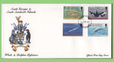 South Georgia & SSI 1994 Whales & Dolphins definitive set on three First Day Covers