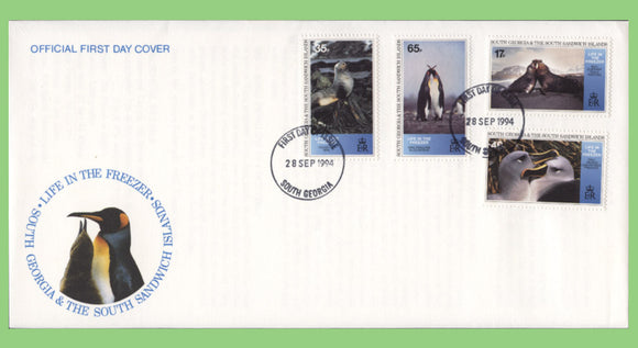 South Georgia & SSI 1994 Life in The Freezer, Wildlife set on First Day Cover