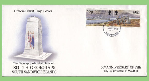 South Georgia & SSI 1995 50th Anniversary End of WWII set on First Day Cover