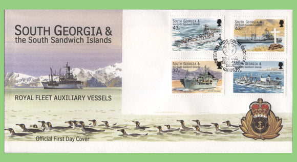 South Georgia & South Sandwich Is. 2001 Royal Fleet Auxiliary Vessels set on First Day Cover