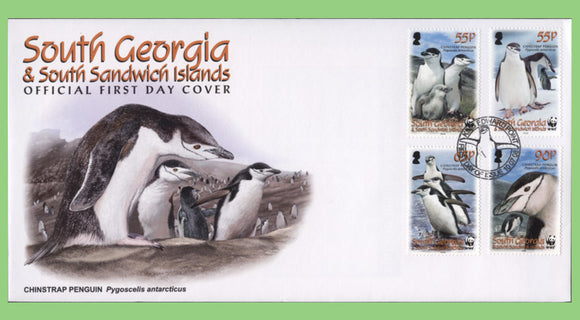 South Georgia & SSI. 2008 Chinstrap Penguins set on First Day Cover