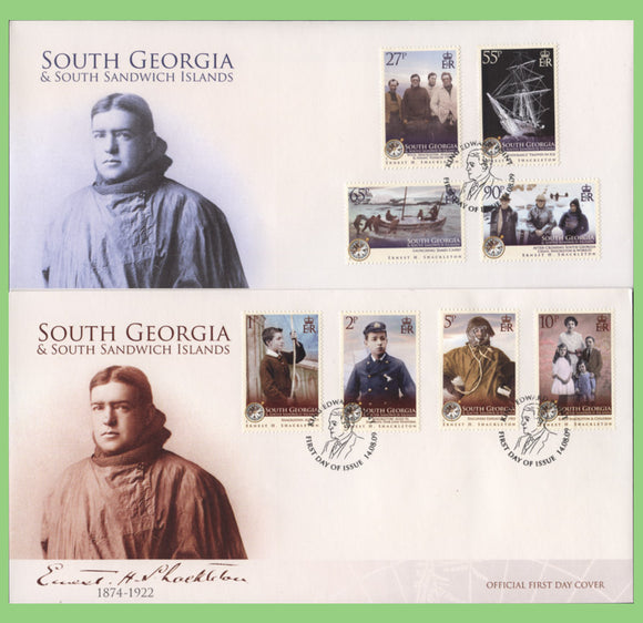 South Georgia & SSI. 2009 Ernest Shackleton definitive set on three First Day Covers