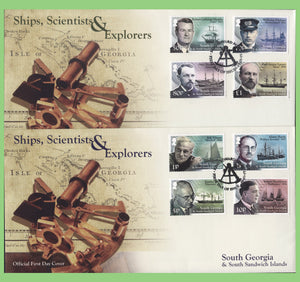 South Georgia & SSI. 2014 Ships,Scientists & Explorers definitive set on three First Day Covers