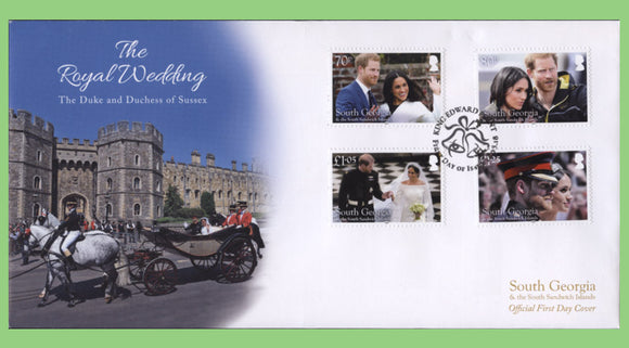 South Georgia & SSI. 2018 Royal Wedding set on First Day Cover