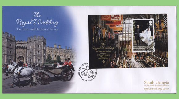 South Georgia & SSI. 2018 Royal Wedding mini sheet on First Day Cover